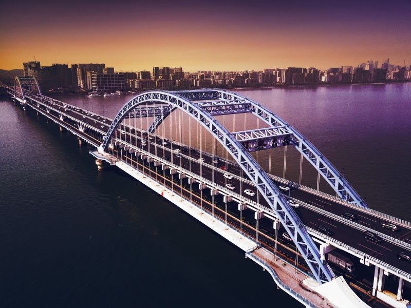 城市大桥夜景图片(13张)