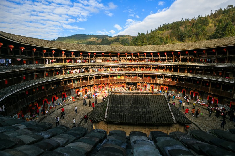 福建土楼建筑风景图片(9张)