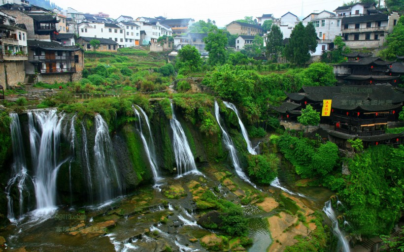 湖南湘西芙蓉镇风景图片(12张)