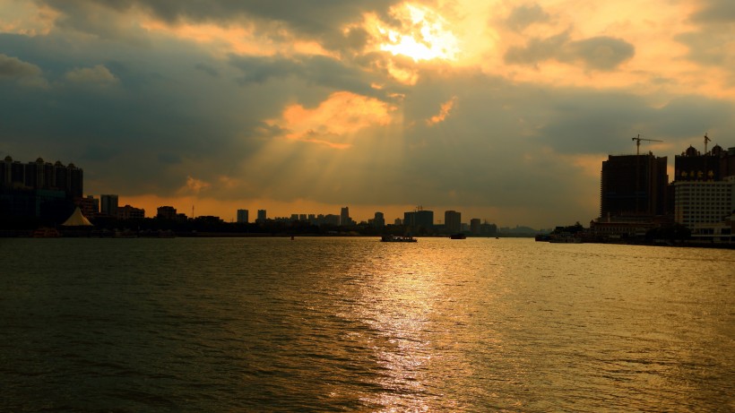 广州白鹅潭夕阳风景图片(10张)