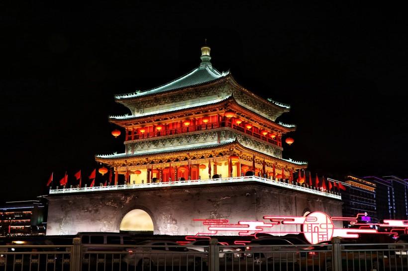陕西西安古城墙建筑风景图片(10张)