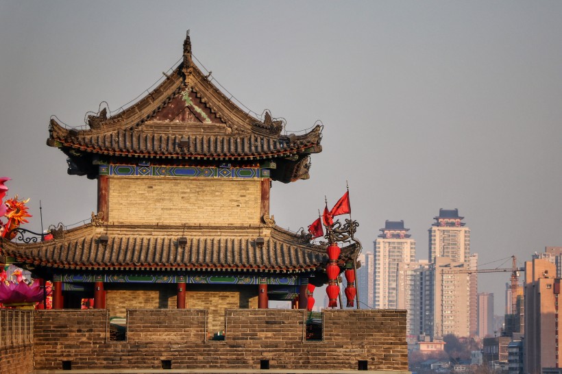 陕西西安古城墙建筑风景图片(10张)