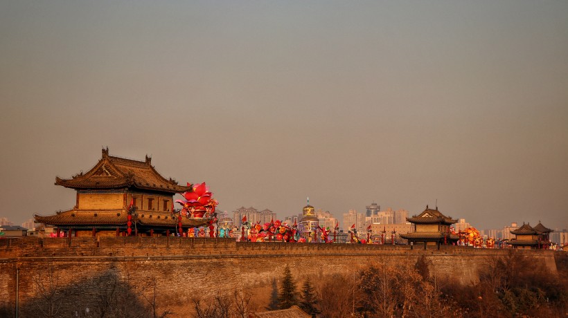 陕西西安古城墙建筑风景图片(10张)