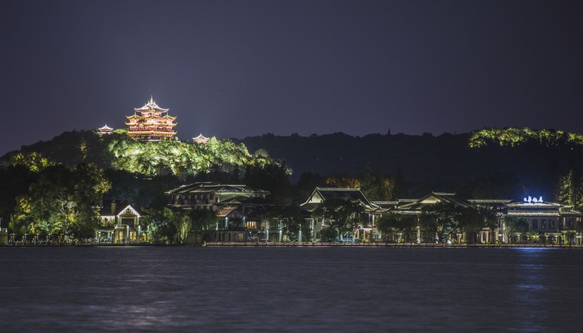 浙江杭州西湖夜景图片(8张)