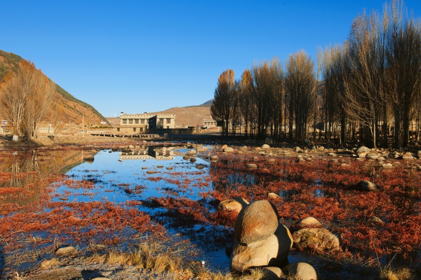 四川稻城红草滩风景图片(11张)