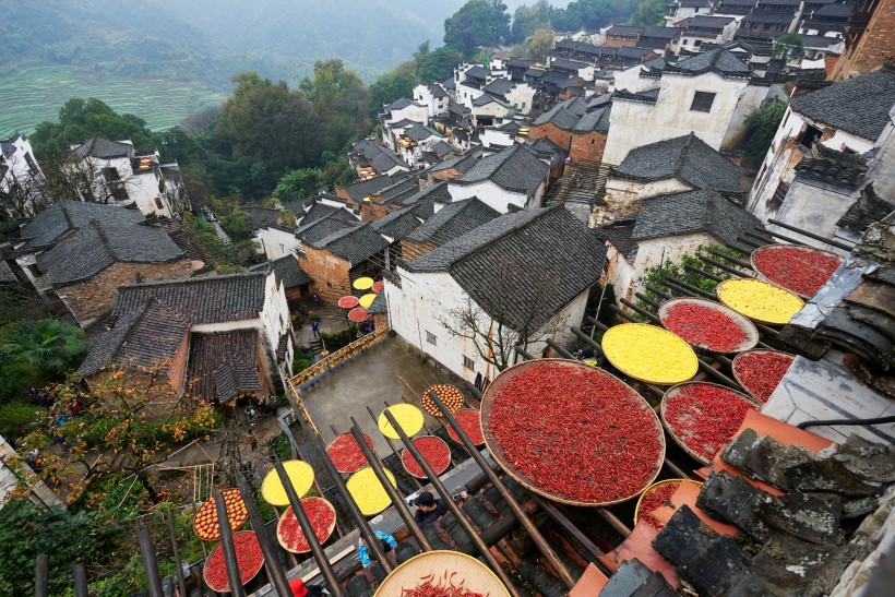 江西婺源篁岭晒秋风景图片(10张)