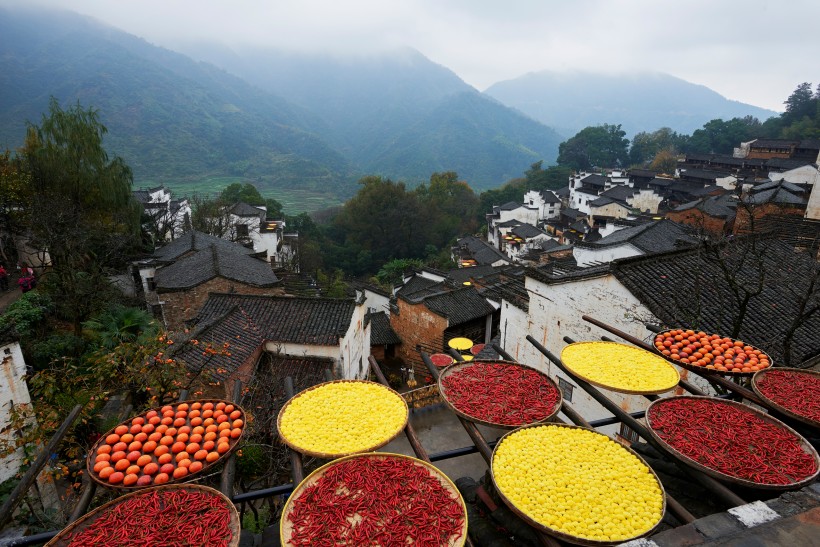 江西婺源篁岭晒秋风景图片(10张)