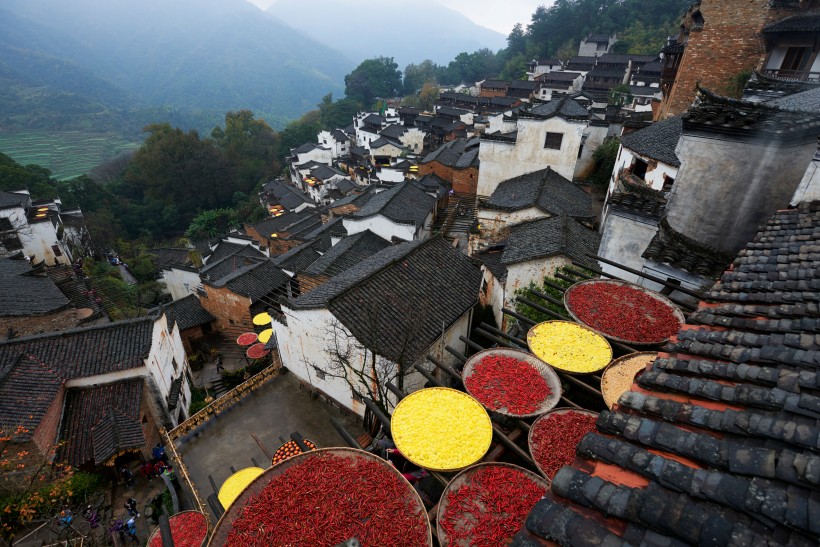 江西婺源篁岭晒秋风景图片(10张)