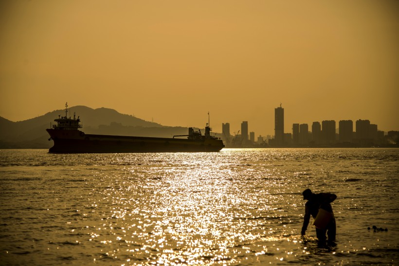 夕阳下的虎门大桥图片(12张)