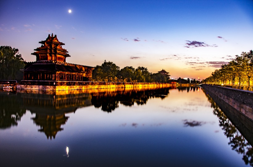 北京故宫角楼日落风景图片(11张)