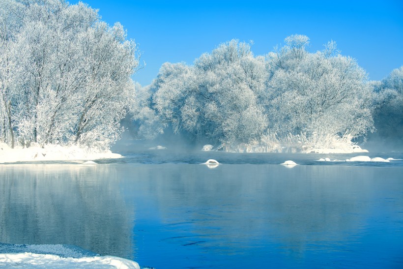 黑龙江库尔滨河的冬天风景图片(15张)