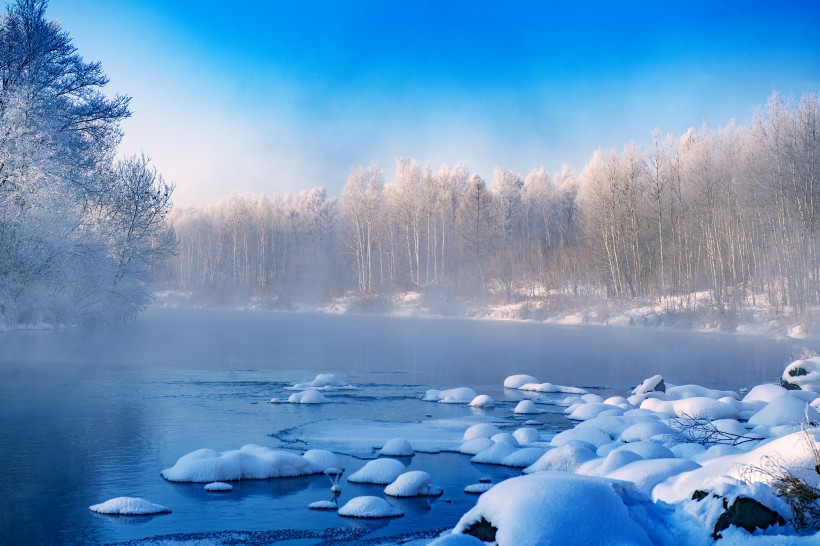 黑龙江库尔滨河的冬天风景图片(15张)