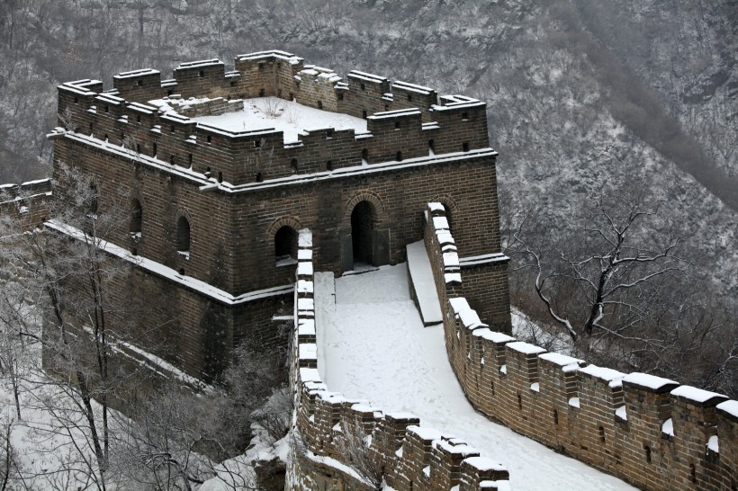 北京慕田峪长城雪中风景图片(21张)