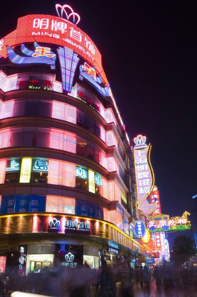 上海南京路商业街夜景图片(30张)