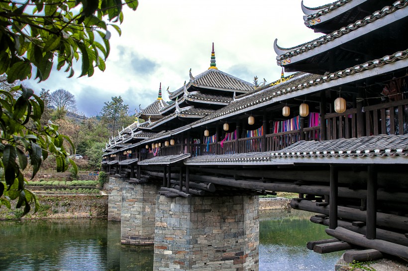 广西三江程阳风雨桥风景图片(11张)