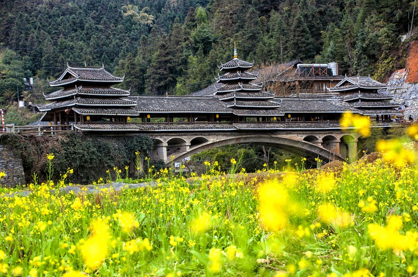 广西三江程阳风雨桥风景图片(11张)