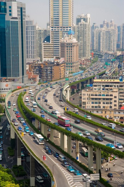 上海延安路高架桥图片(15张)