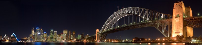 夜幕下的悉尼港口大桥图片(7张)