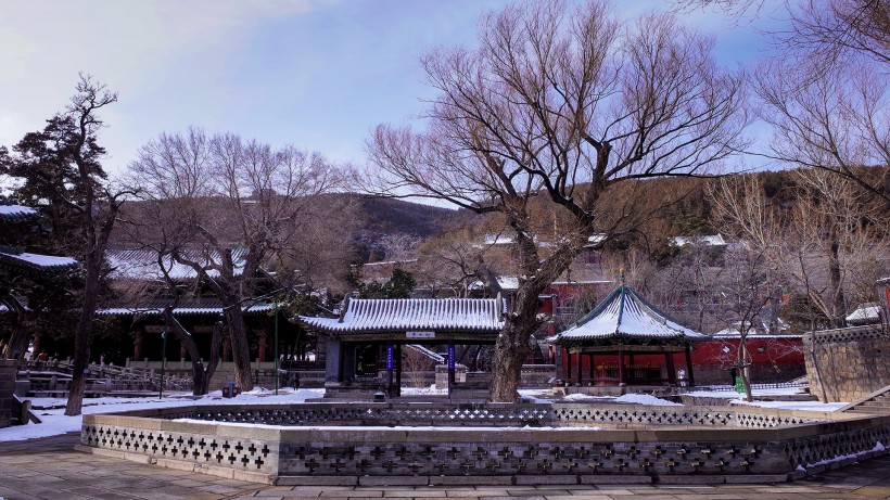 山西太原晋祠公园雪景图片(12张)