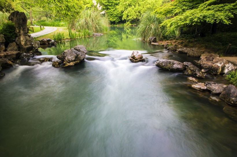 杭州太子湾公园的小溪流图片(9张)