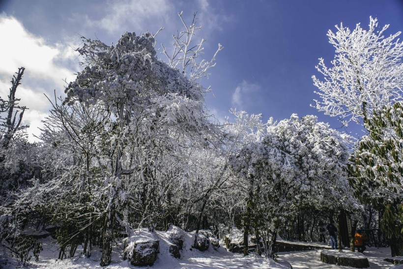 湖南张家界天门山雪景图片(13张)