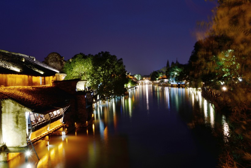 浙江乌镇夜景图片(9张)