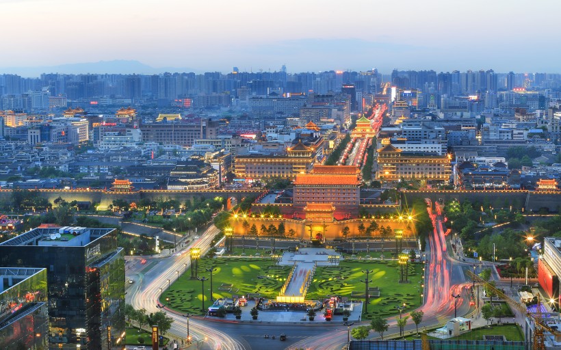 陕西西安城市夜景图片(11张)