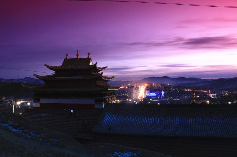 西藏落日风景图片(9张)