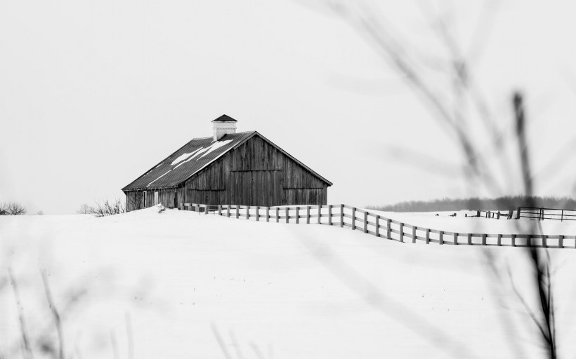 安静的雪中小屋图片(12张)