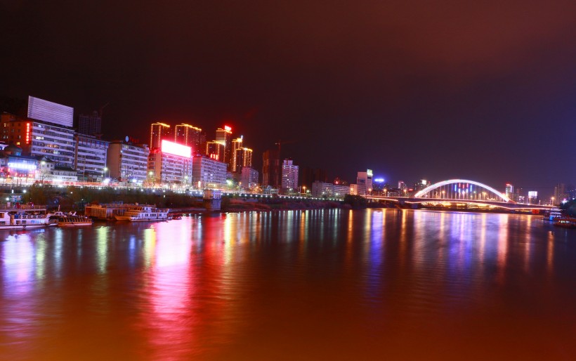 甘肃兰州元通大桥夜景图片(13张)