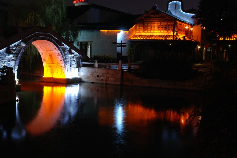 浙江嘉兴月河夜景图片(17张)