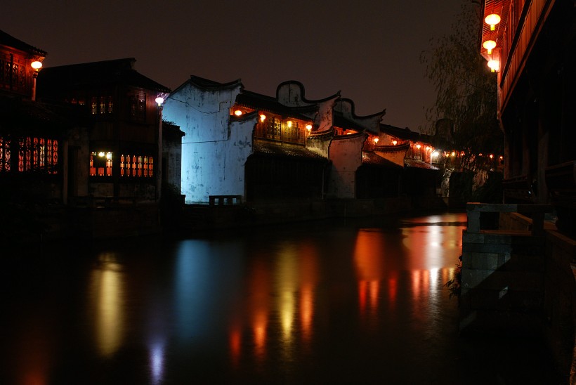 浙江嘉兴月河夜景图片(17张)