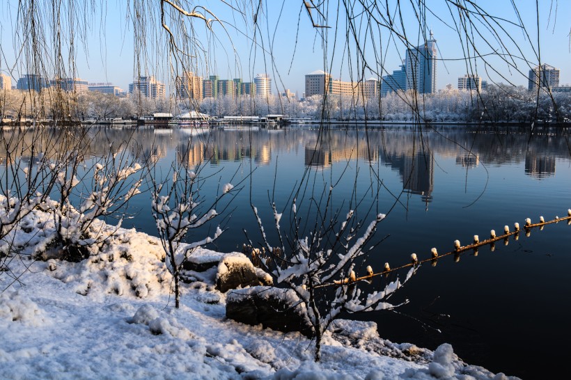 北京玉渊潭雪景图片(9张)