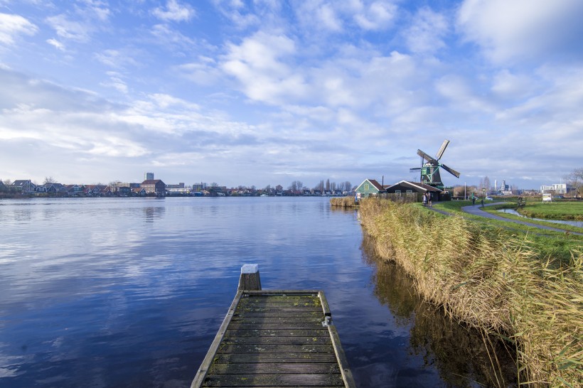 荷兰桑斯安斯的风车风景图片(19张)