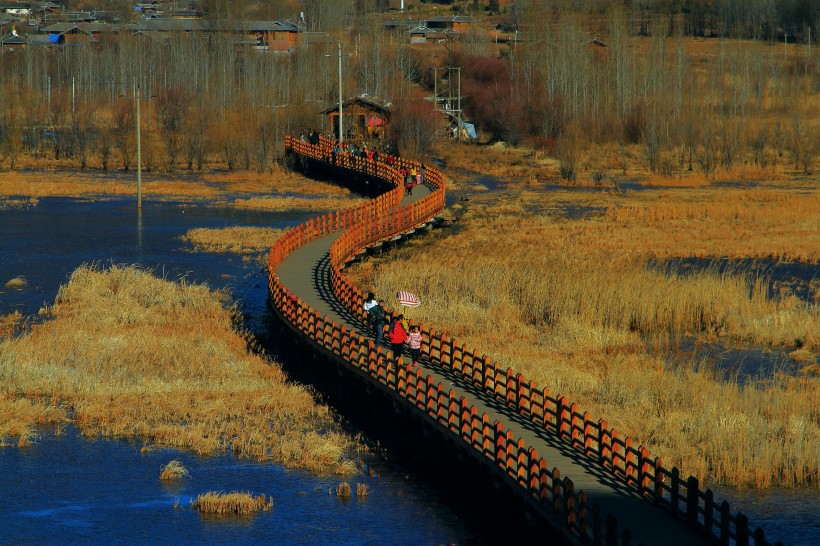 云南泸沽湖走婚桥风景图片(6张)