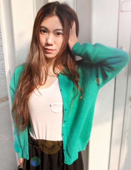 女生长卷发浅色染发效果图[6P]