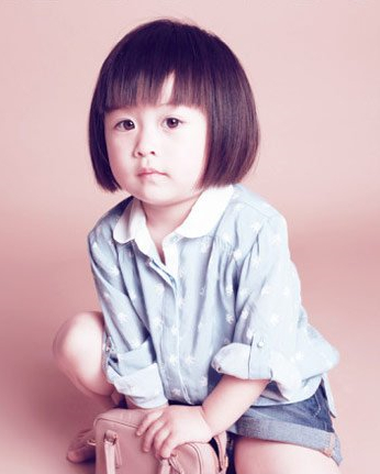 超可爱小女孩短发发型图片 齐刘海波波头+蘑菇头[5P]