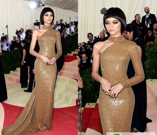 MetGala2016科幻发型 科技感金属银灰成主流