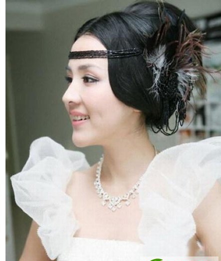 优雅韩式新娘盘发发型图片