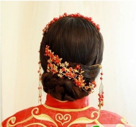 中式婚礼新娘发型图片