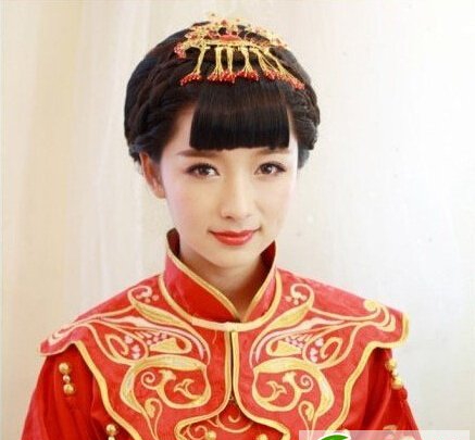 中式婚礼新娘发型图片