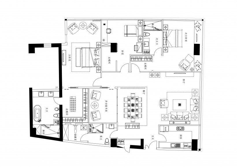 北京官园西派公寓E型样板房室内设计图片(12张)