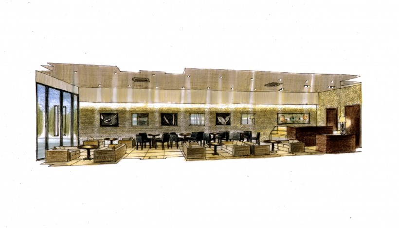 东莞奥乐斯咖啡馆室内设计手绘图片(4张)