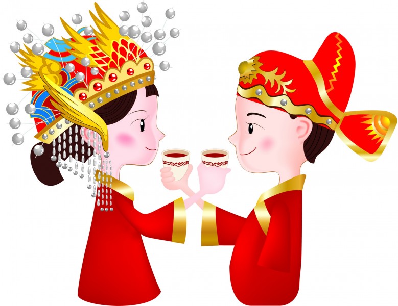 中式婚礼卡通图片(50张)