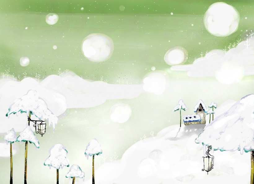 冬季背景卡通矢量图片(15张)