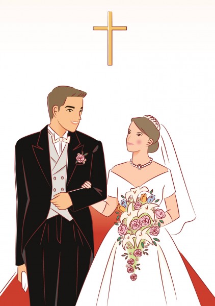 婚礼情景卡通矢量图片(33张)
