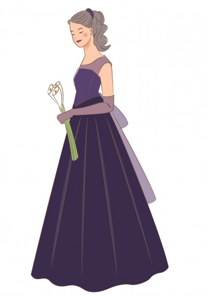 女性婚纱照卡通插画矢量图片(13张)