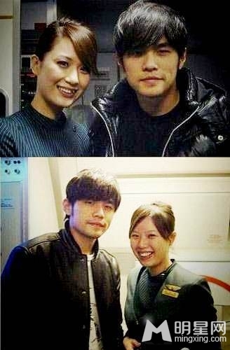 空姐与明星合影大集锦 明星素颜被抓拍