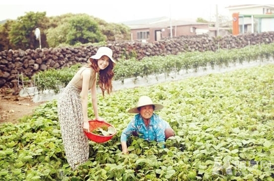 少女时代允儿济州岛写真 清新唯美田园风