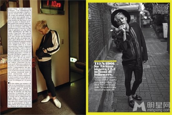 BIGBANG成员GD意大利封面大片 帅气时尚